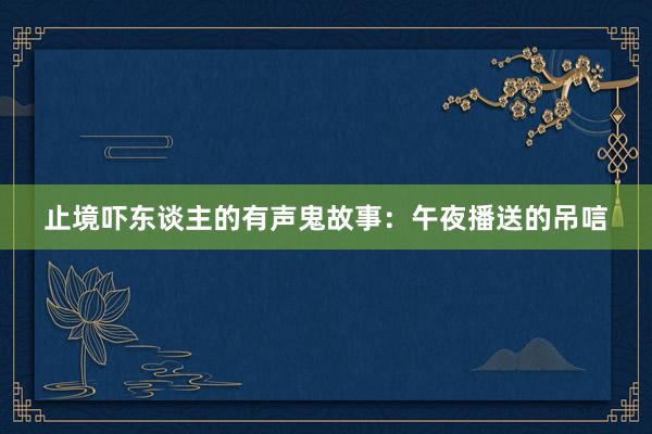 止境吓东谈主的有声鬼故事：午夜播送的吊唁